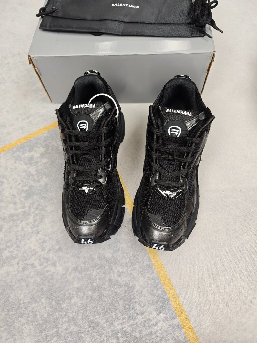 Balenciaga Runner Black Mesh Sneakers